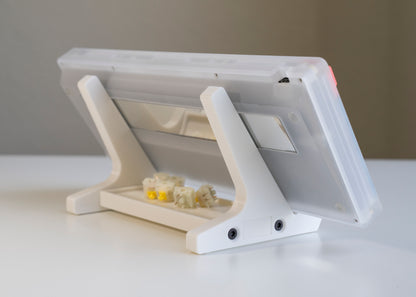 back of 3D printed PLA keyboard stand with silicone padding for mechanical keyboards with prop keyboard